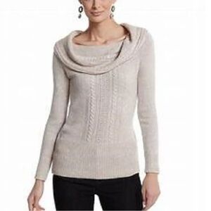 White House/Black Market OFF-THE-SHOULDER CABLE SPARKLE SWEATER​